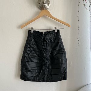 For love and lemons black high waist faux leather skirt (size small)